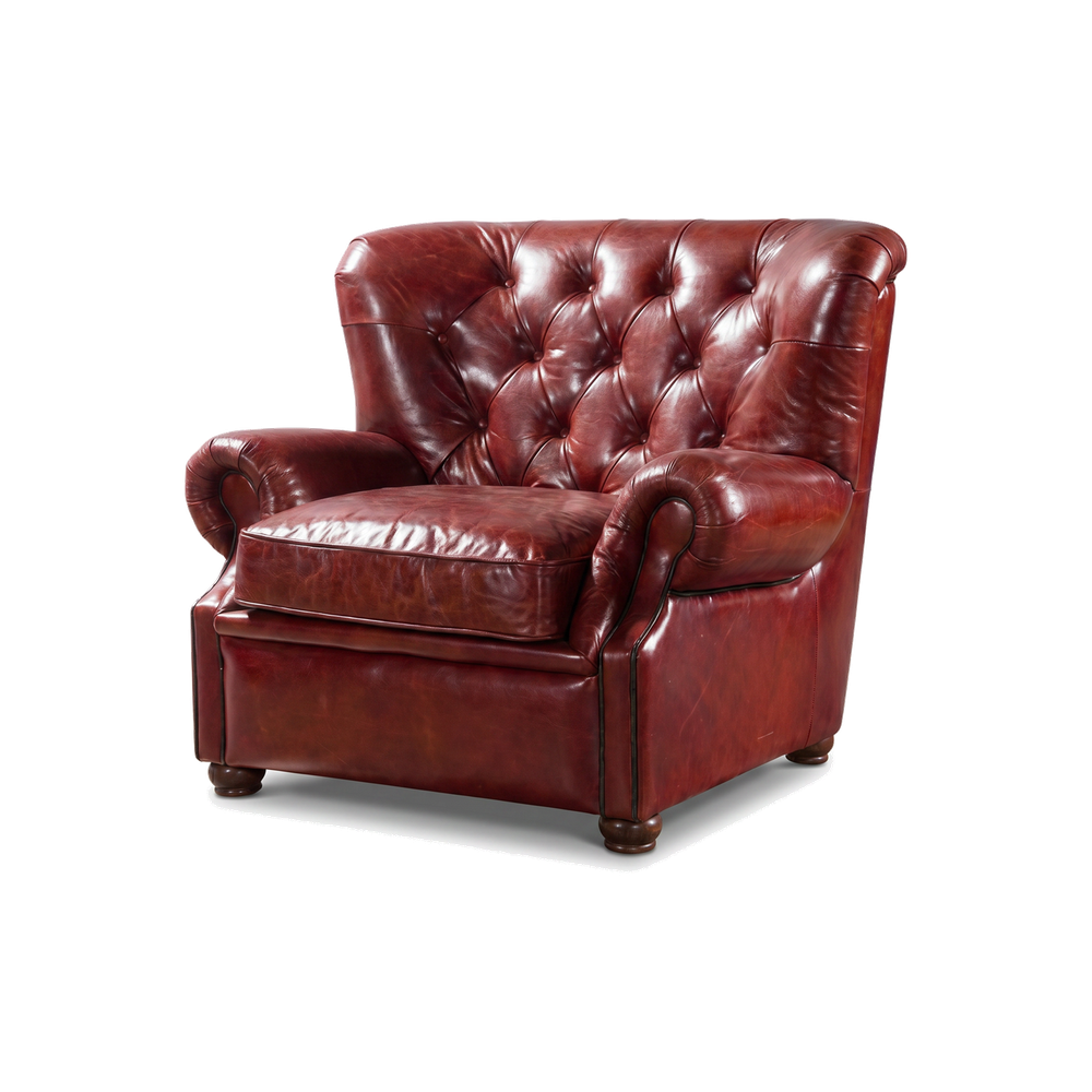 Barrister Chesterfield Armchair – Oxblood