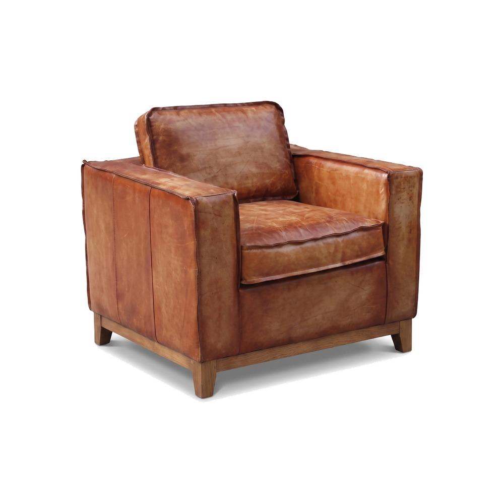 Drover Track-Arm Armchair – Vintage Cognac