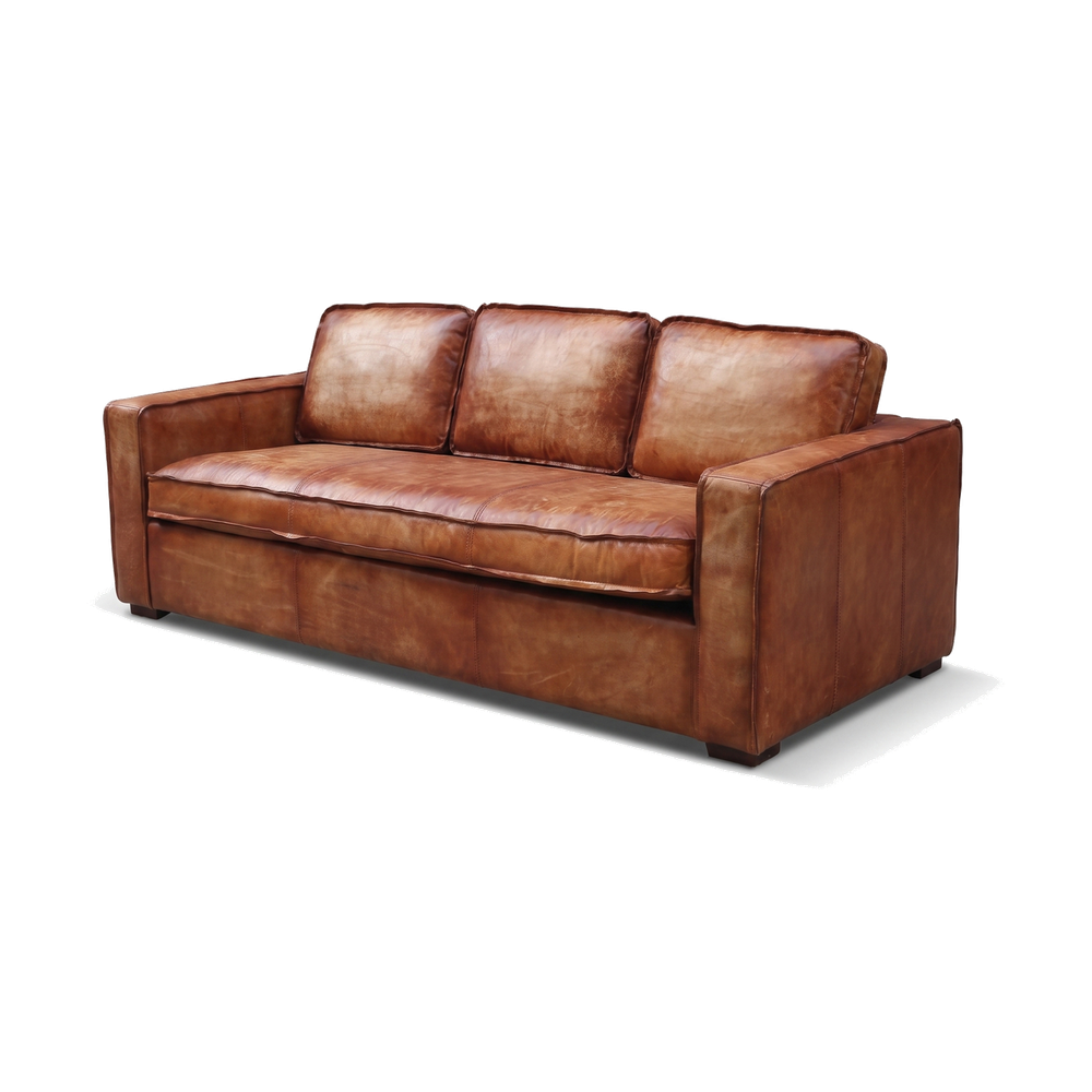 Drover Track-Arm Three-Seat Lounge – Vintage Cognac