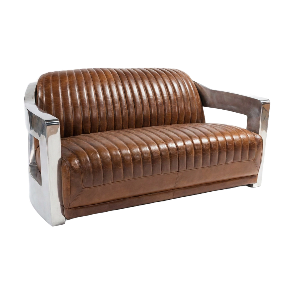 Havana Ribbed Aviator Three-Seat Lounge – Tan