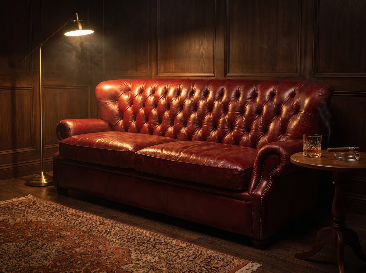 Barrister Three-Seat Chesterfield Lounge – Oxblood