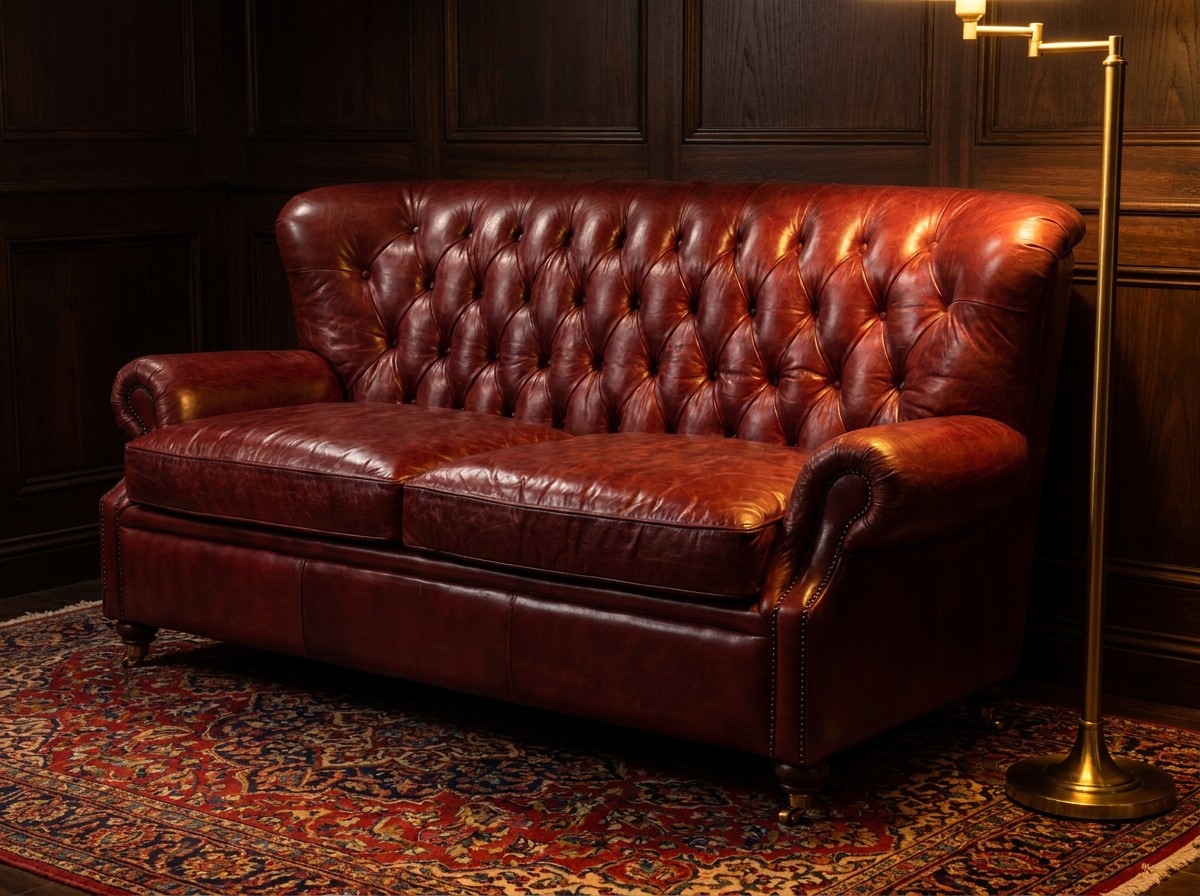 Barrister Two-Seat Chesterfield Lounge – Oxblood