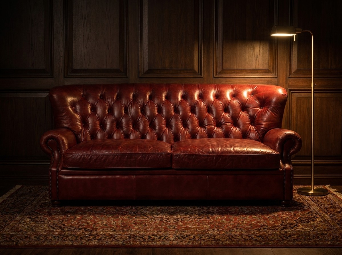 Barrister Two-Seat Chesterfield Lounge – Oxblood