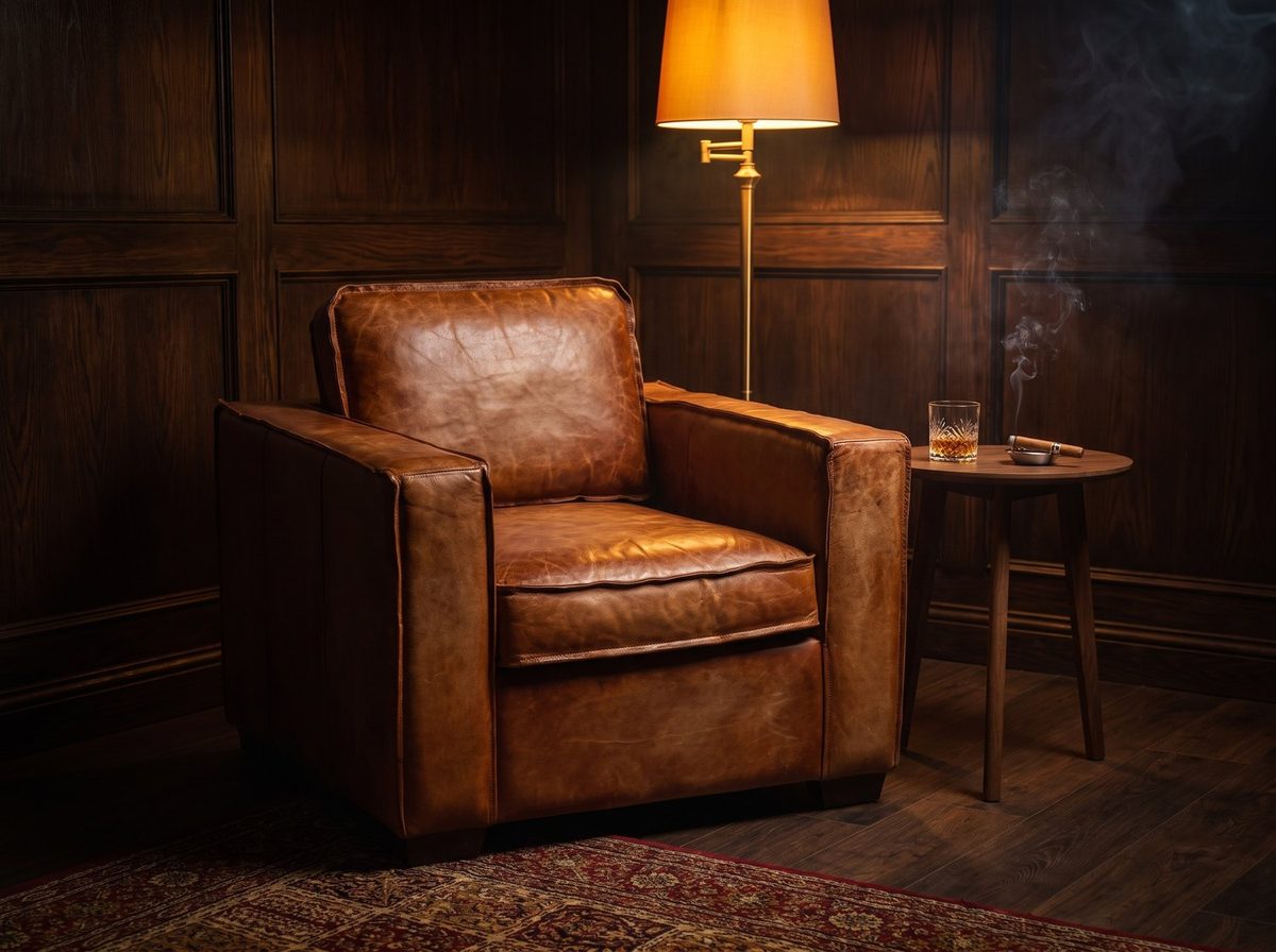 Drover Track-Arm Armchair – Vintage Cognac