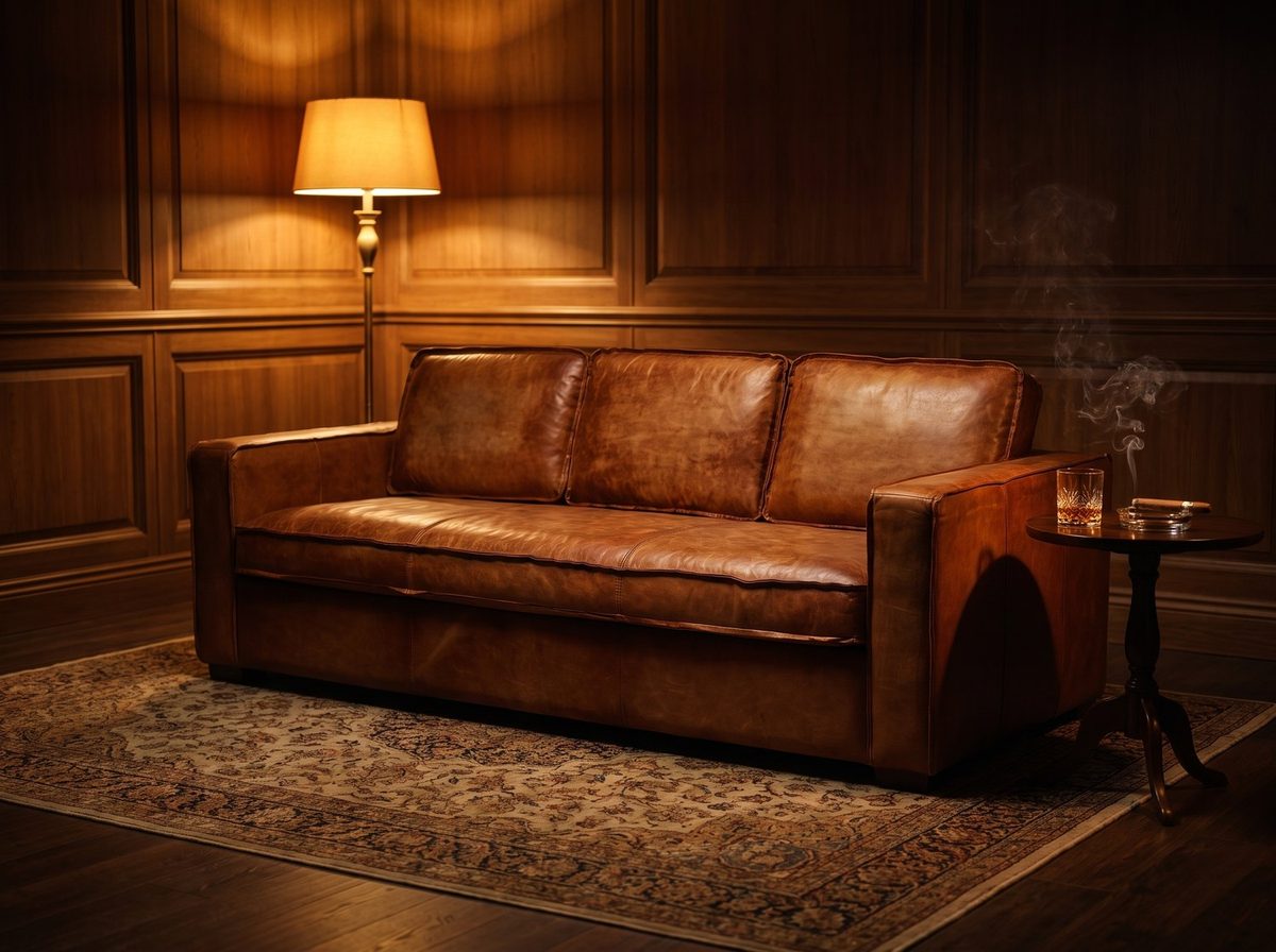 Drover Track-Arm Three-Seat Lounge – Vintage Cognac