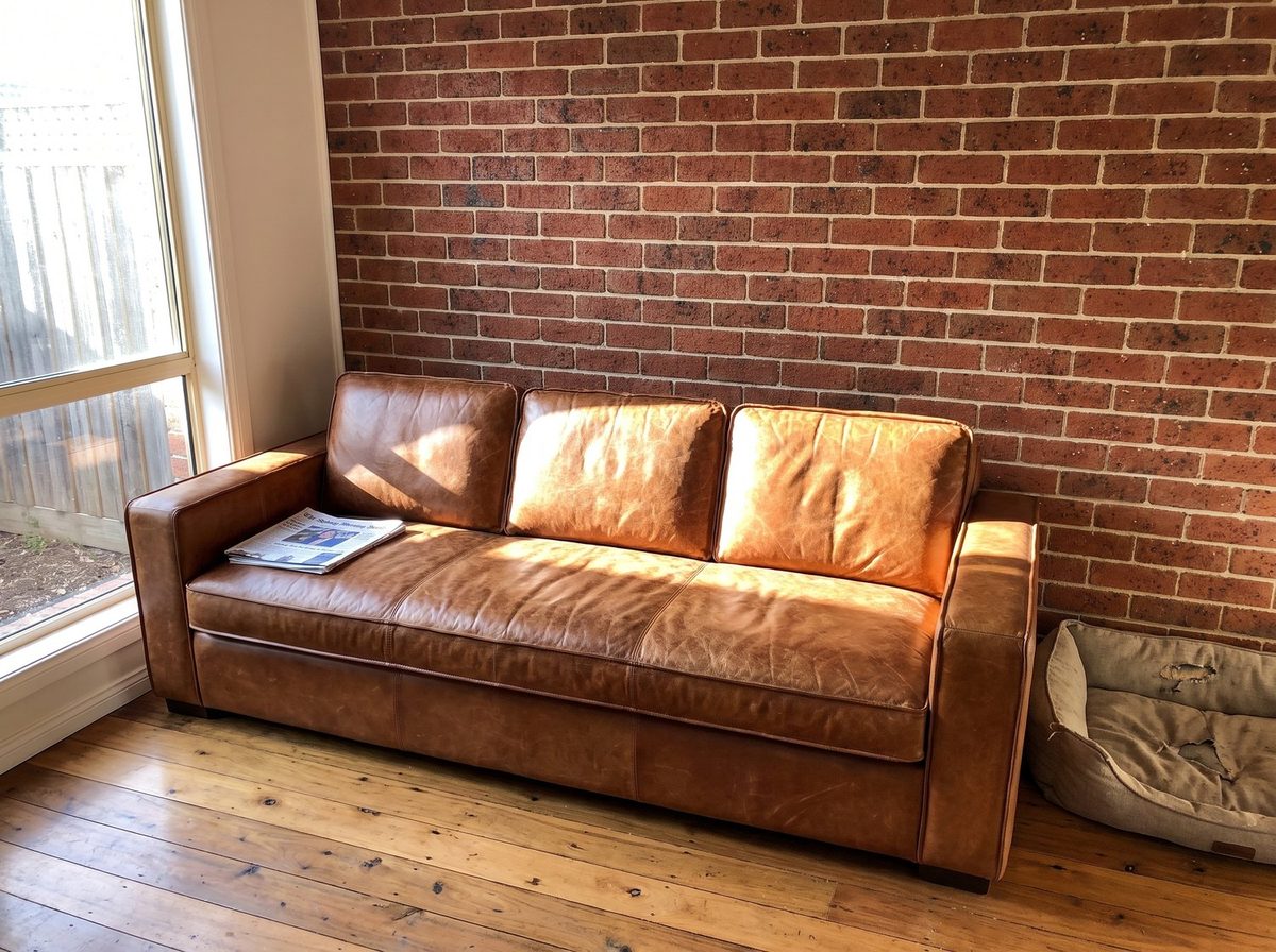 Drover Track-Arm Three-Seat Lounge – Vintage Cognac
