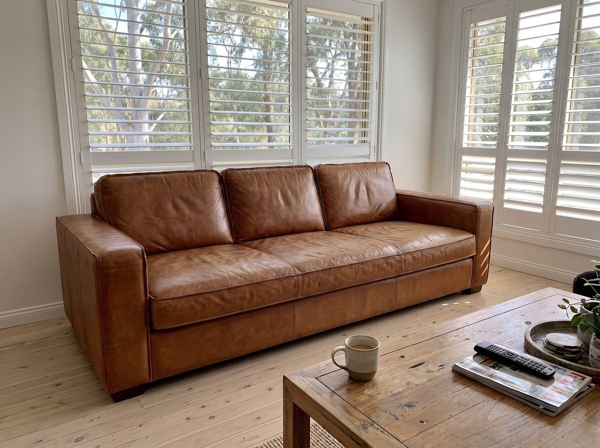Drover Track-Arm Three-Seat Lounge – Vintage Cognac