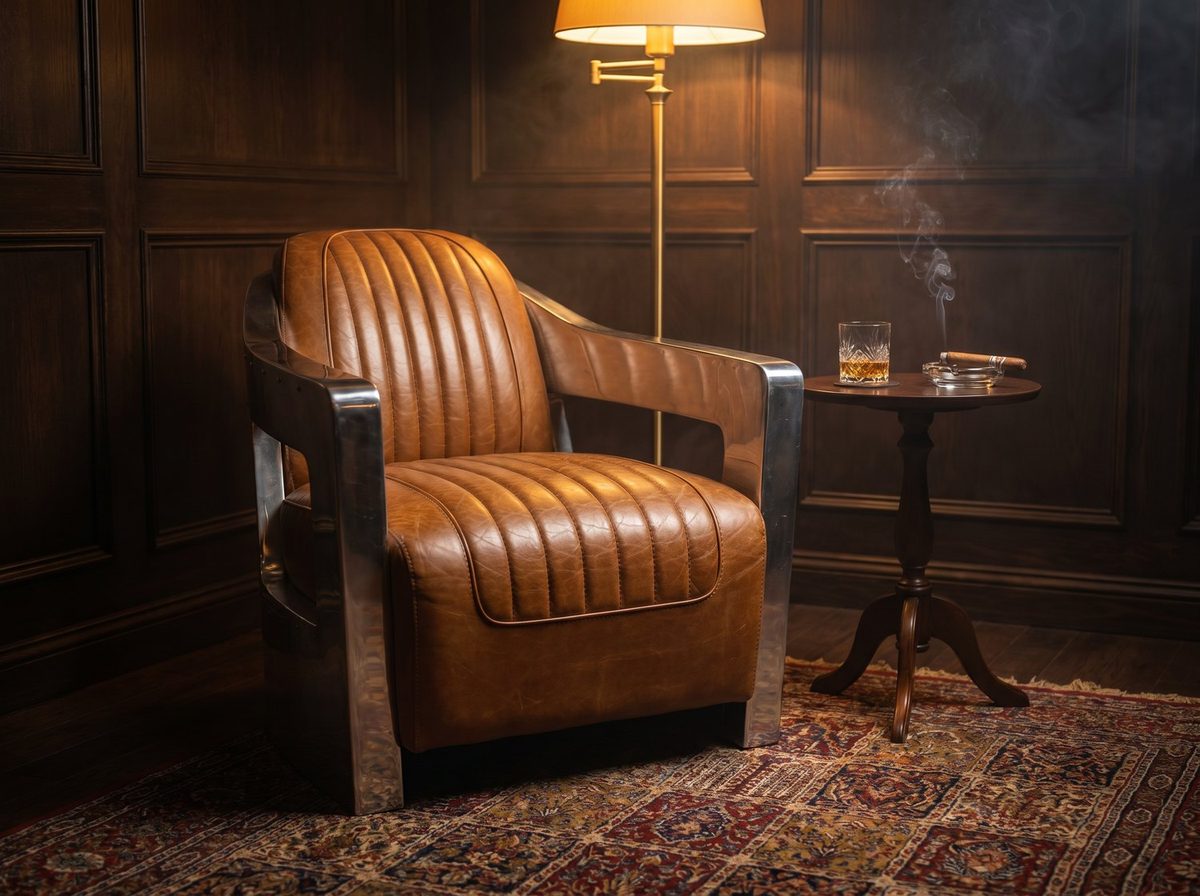 Havana Ribbed Aviator Armchair – Tan