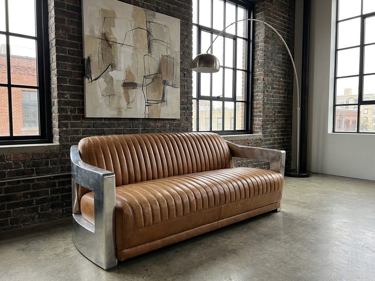 Havana Ribbed Aviator Three-Seat Lounge – Tan