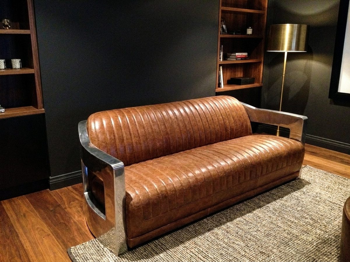Havana Ribbed Aviator Three-Seat Lounge – Tan