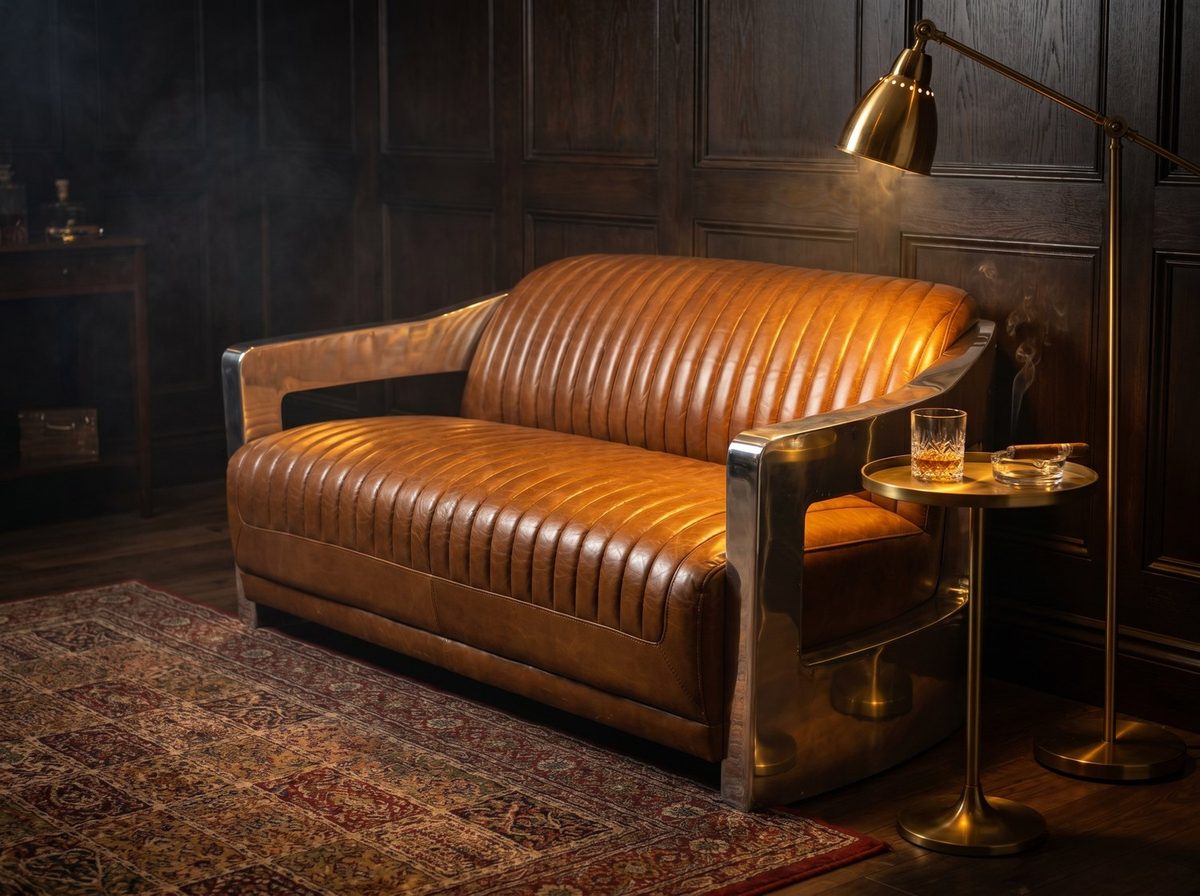 Havana Ribbed Aviator Two-Seat Lounge – Tan
