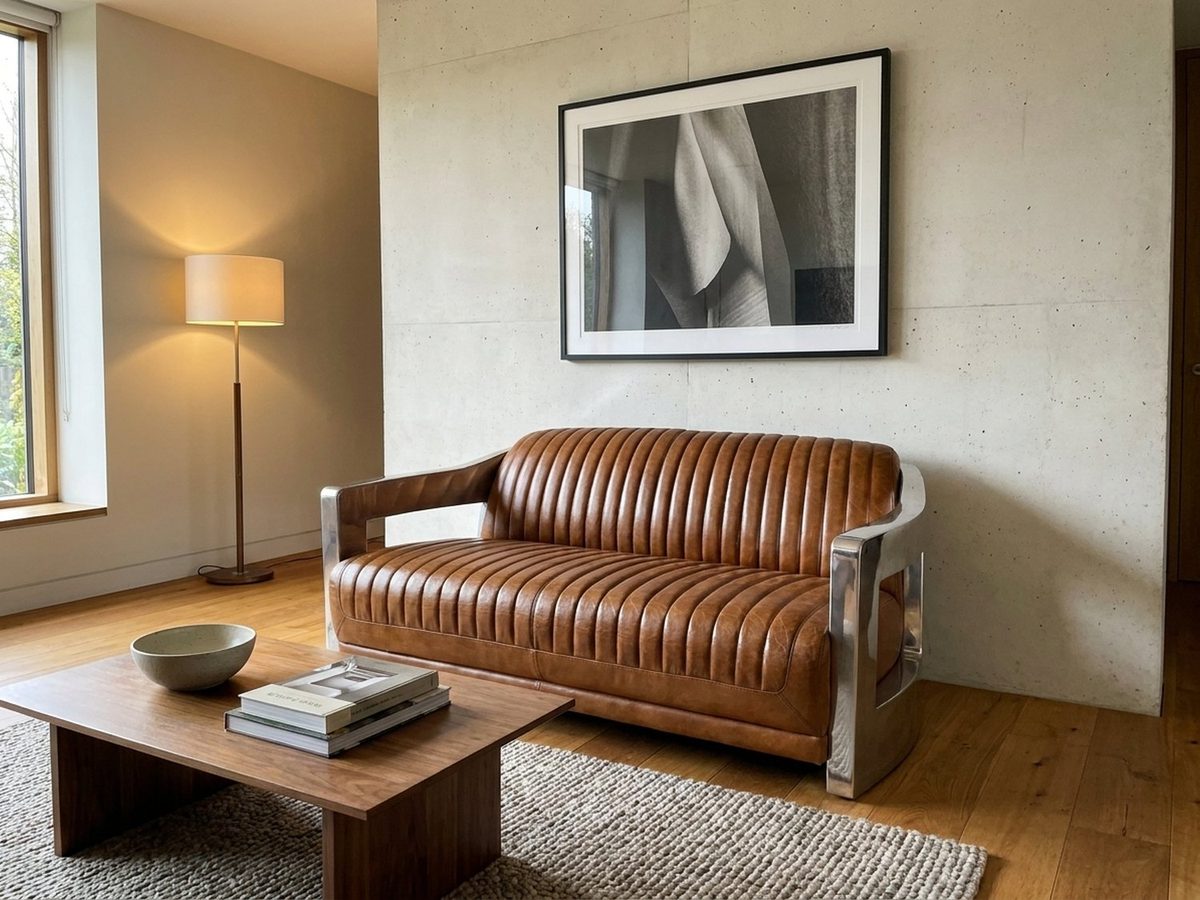 Havana Ribbed Aviator Two-Seat Lounge – Tan