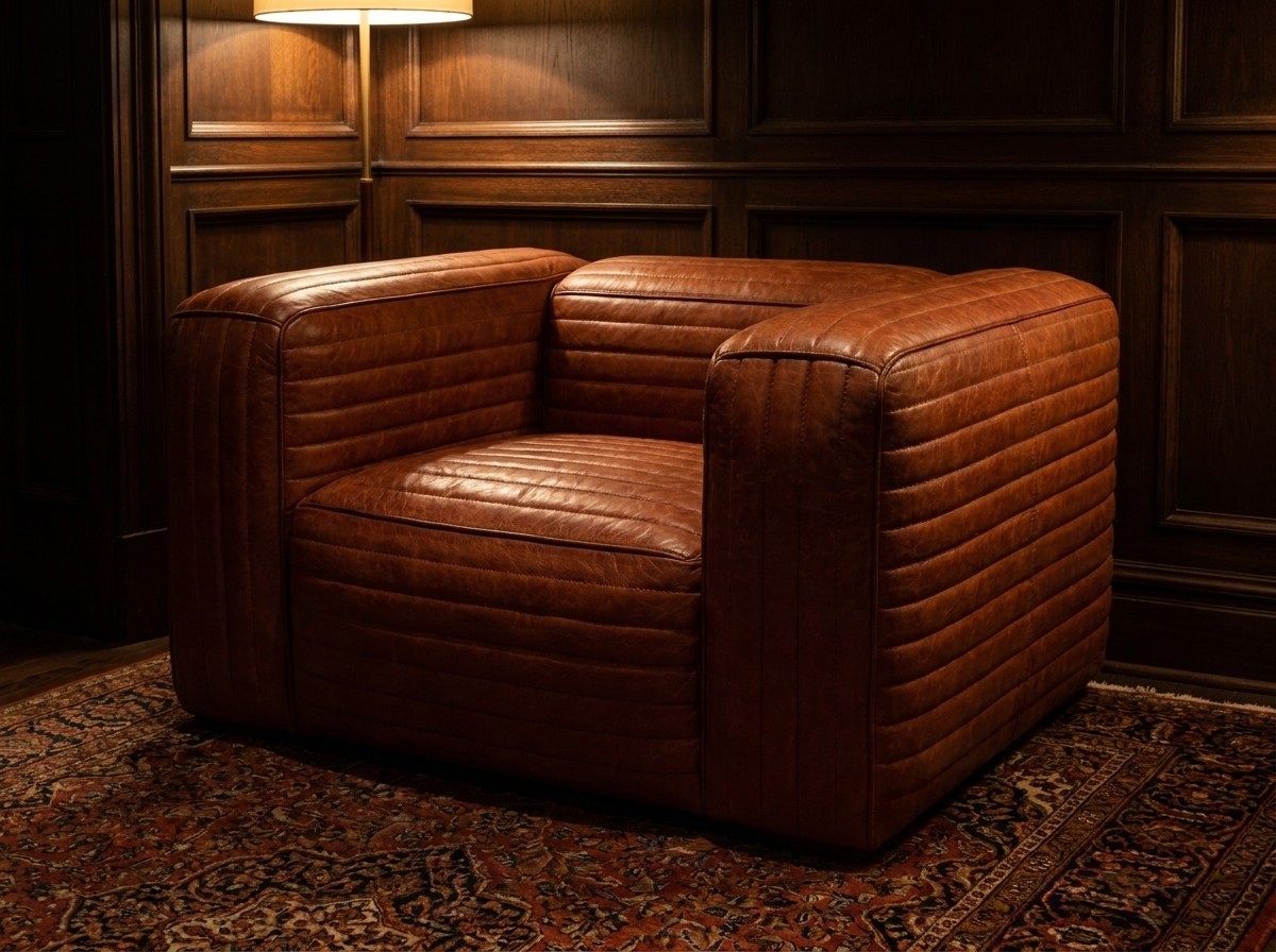 Monte Ribbed Armchair – Rust