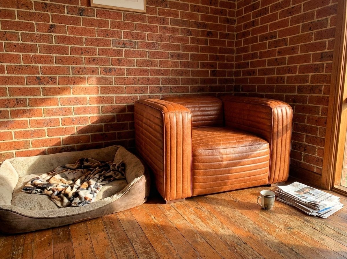 Monte Ribbed Armchair – Rust