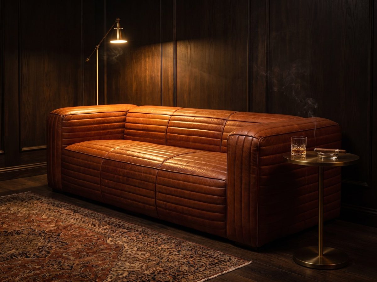 Monte Ribbed Three-Seat Lounge – Cognac