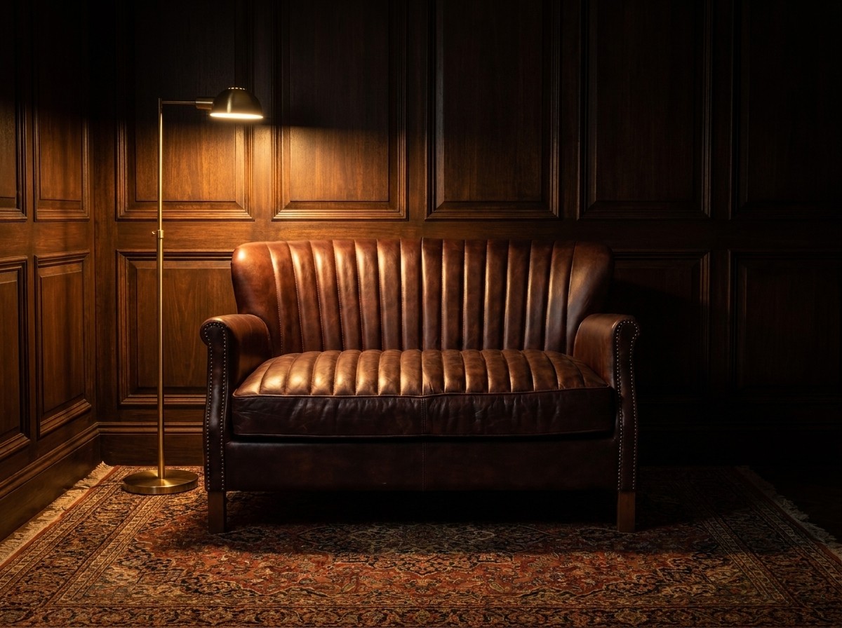 Robusto Ribbed Loveseat – Plum Brown
