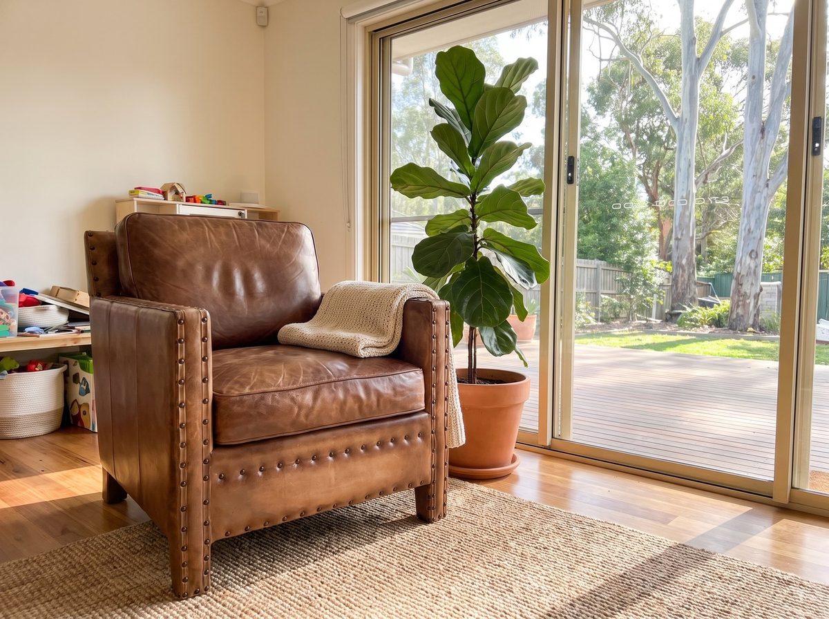 Scabrous Distressed Brown Leather Armchair
