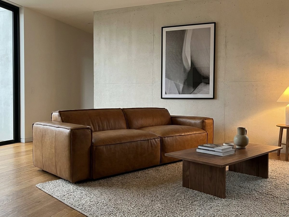 Tanner 2.5-Seat Slab Lounge – Tan
