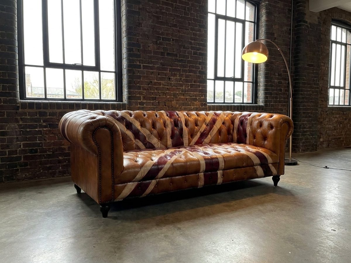 Windsor Union Jack Chesterfield Lounge – Vintage Tan