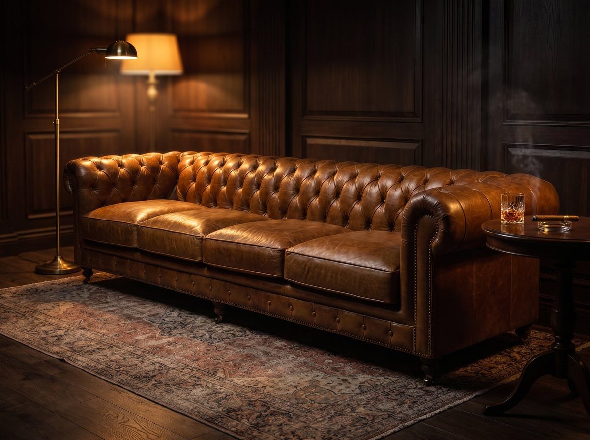 Winston Grand Four-Seat Chesterfield Lounge – Vintage Tan