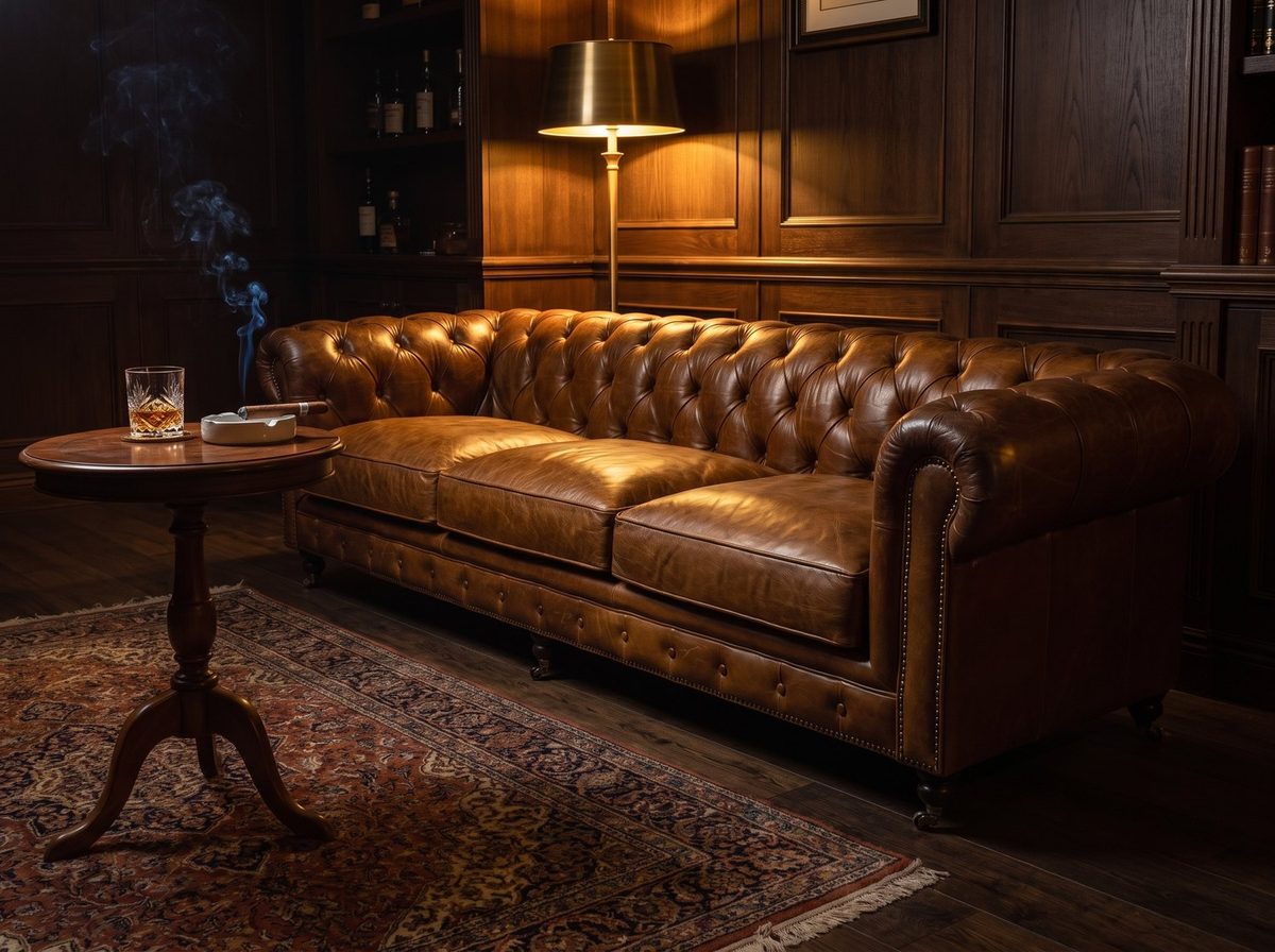Winston Grand Four-Seat Chesterfield Lounge – Vintage Tan