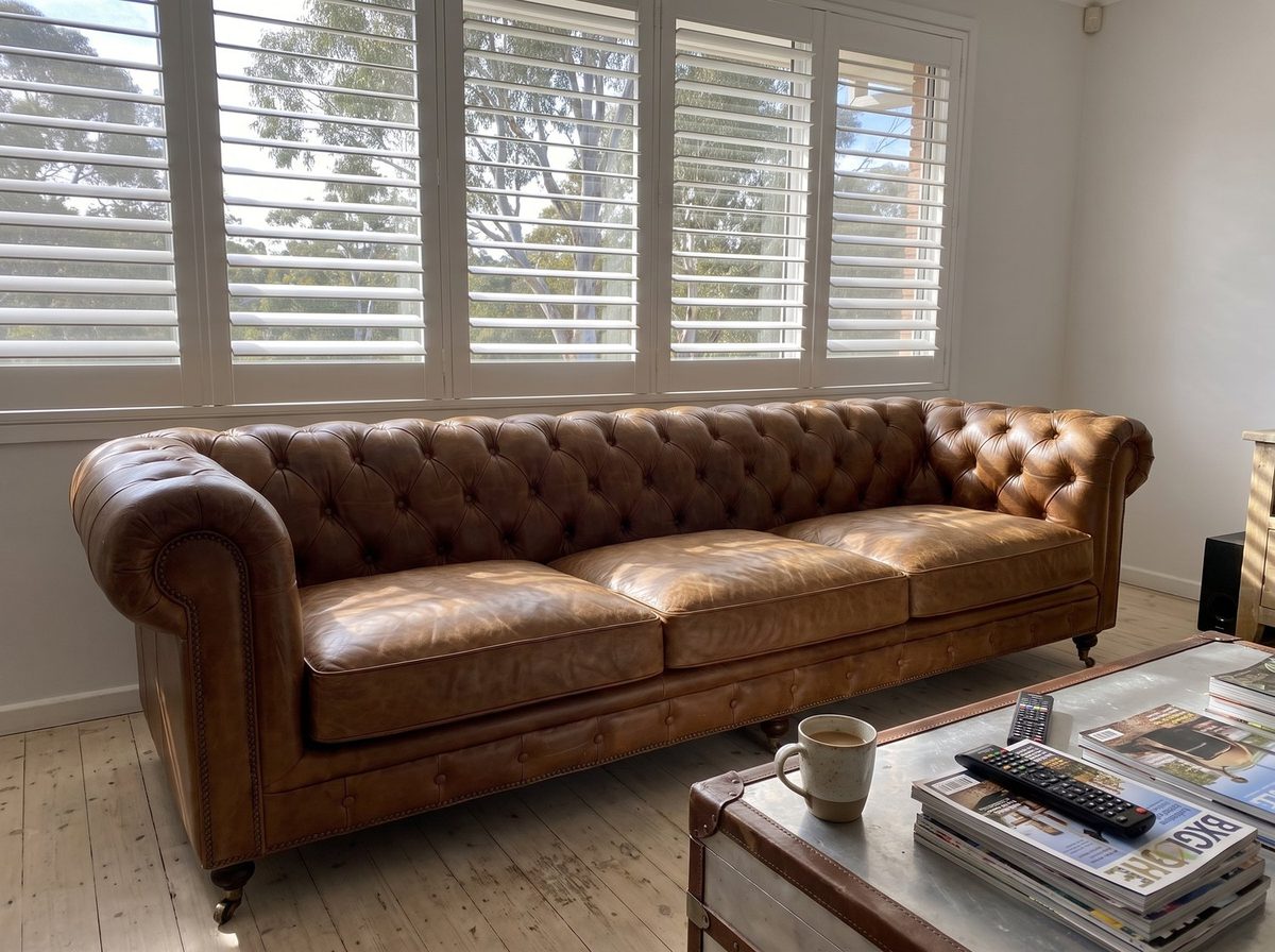 Winston Grand Four-Seat Chesterfield Lounge – Vintage Tan