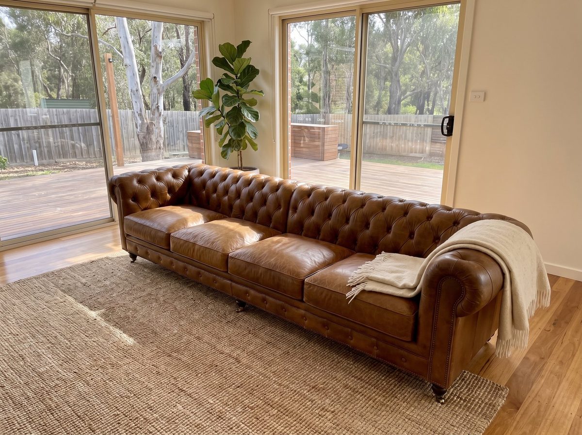Winston Grand Four-Seat Chesterfield Lounge – Vintage Tan
