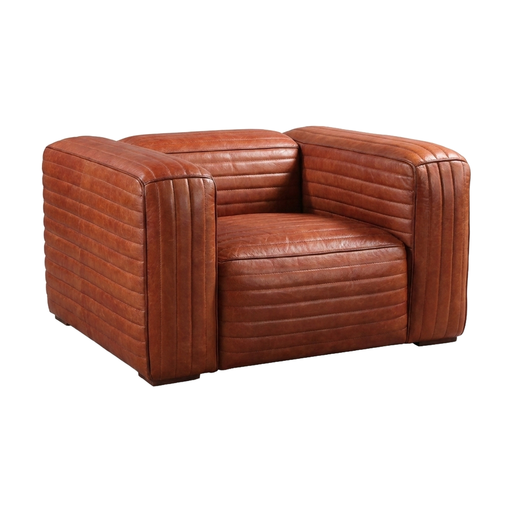 Monte Ribbed Armchair – Rust