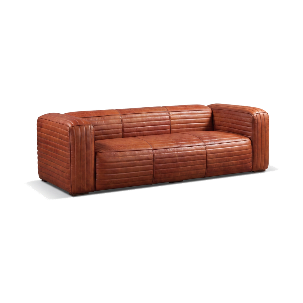 Monte Ribbed Three-Seat Lounge – Cognac
