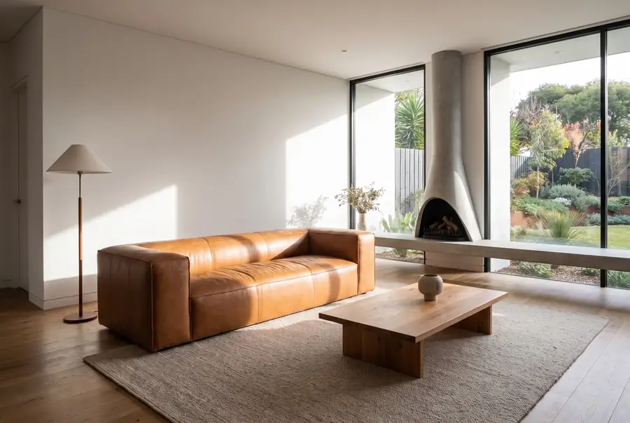 A warm modern living room