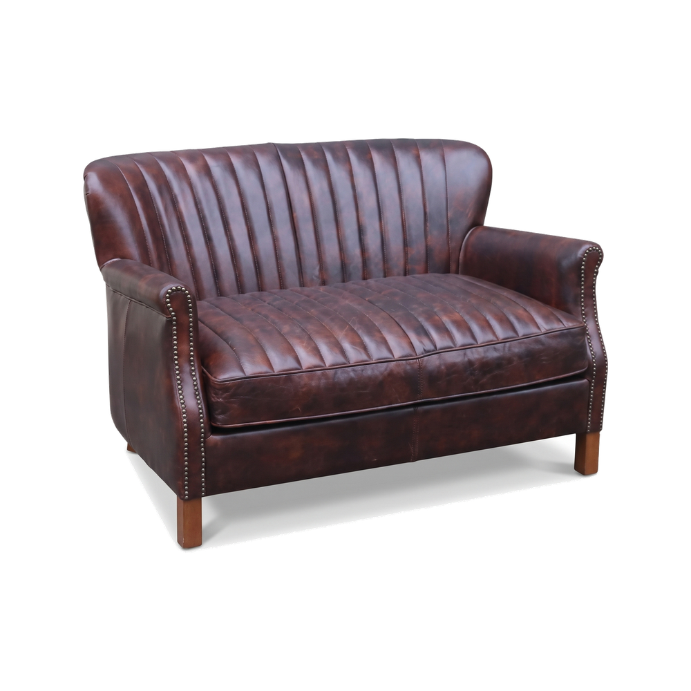 Robusto Ribbed Loveseat – Plum Brown