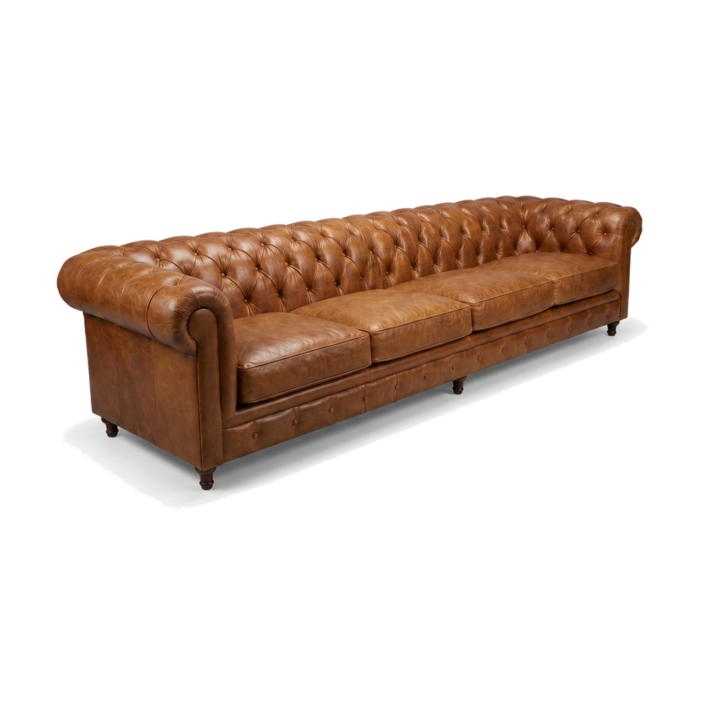 Winston Grand Four-Seat Chesterfield Lounge – Vintage Tan